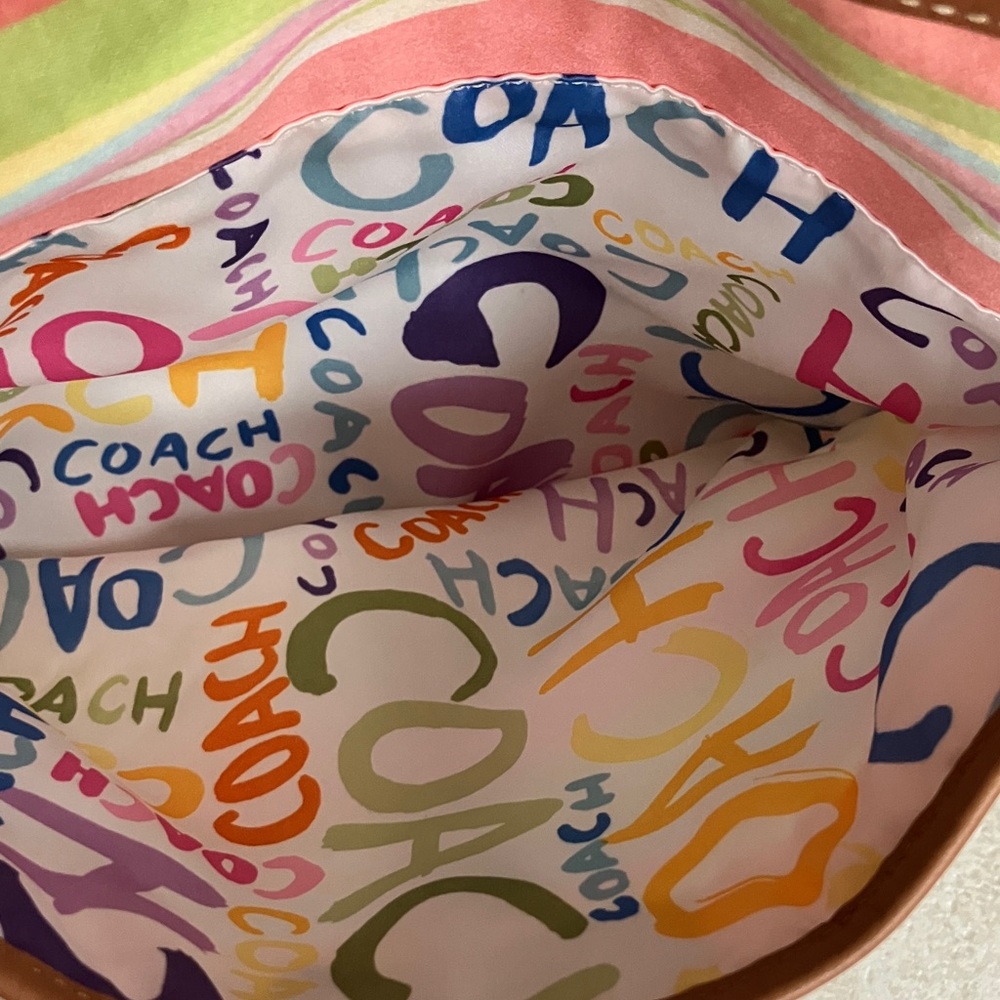 COACH-Signature Collection Striped Pastel Crossbody Bag - Picture 5 of 12